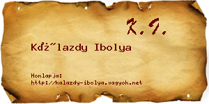 Kálazdy Ibolya névjegykártya